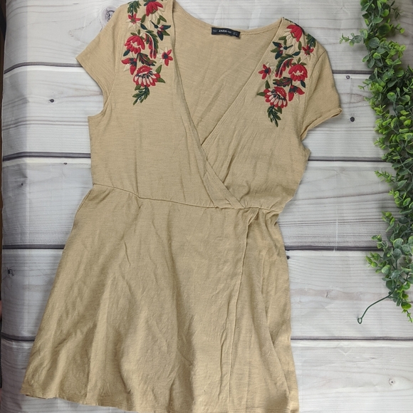Zara Dresses & Skirts - Zara Knit | Embroidered Floral Skater Dress